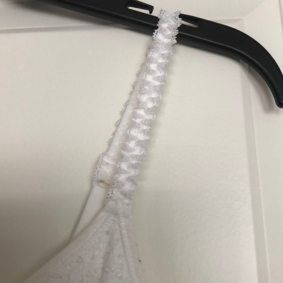 White stretch cami, See-thru bottom, Built-in bra - Picture 3 of 6